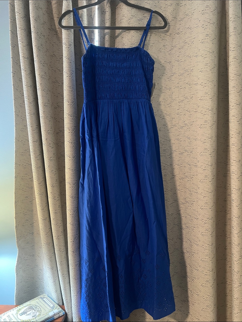 Royal Blue Smocked Sundress with Eyelet Hem - Old Navy M NWT